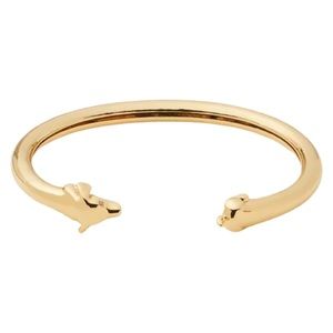 KATE SPADE • Hot Dog Flex Cuff Jewelry Bracelet New York City Nod Gold